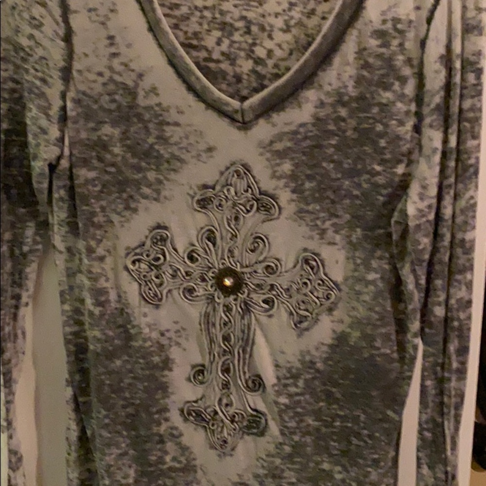 Burn out long sleeve tee